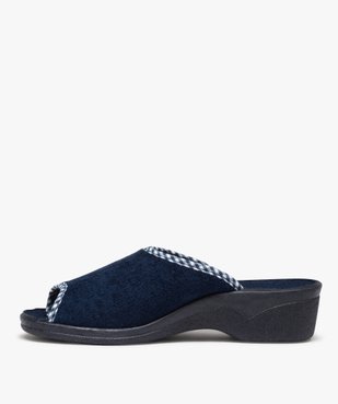 Chaussons femme mules confort compensées à bout ouvert vue3 - GEMO(HOMWR FEM) - GEMO