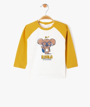 Tee-shirt bicolore avec motif animal bébé garçon vue1 - GEMO(BEBE DEBT) - GEMO