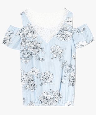 Blouse fluide avec dos dentelle et épaules dénudées vue2 - GEMO (JUNIOR) - GEMO