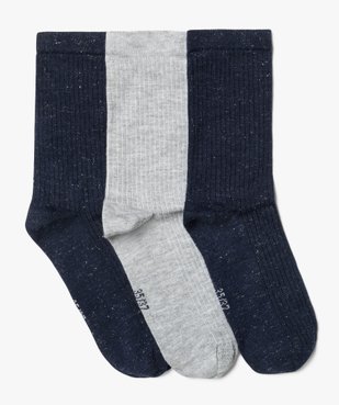 Chaussettes tige haute en maille côtelée et pailletée femme (lot de 3 paires) vue1 - GEMO(HOMWR FEM) - GEMO