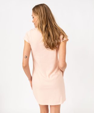 Chemise de nuit imprimée à manches courtes femme vue3 - GEMO 4G FEMME - GEMO