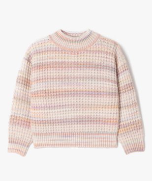 Pull en maille fantaisie à col montant fille vue1 - GEMO (ENFANT) - GEMO