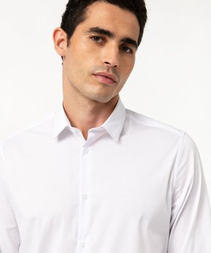 Chemise unie coupe slim en coton stretch homme vue2 - GEMO 4G HOMME - GEMO