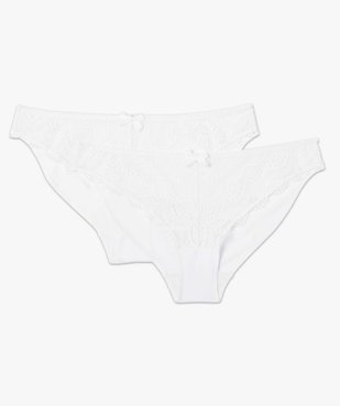 Culotte femme en microfibre et dentelle (lot de 2) vue4 - GEMO(HOMWR FEM) - GEMO