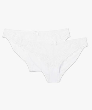 Culotte femme en microfibre et dentelle (lot de 2) vue4 - GEMO(HOMWR FEM) - GEMO