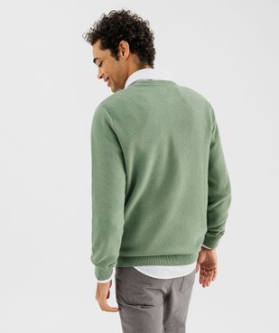 Pull en maille fantaisie en coton homme vue3 - GEMO (HOMME) - GEMO