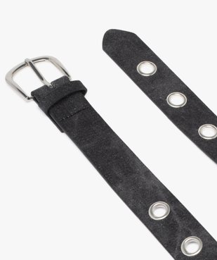 Ceinture aspect denim avec oeillets métalliques femme vue2 - GEMO (ACCESS) - GEMO