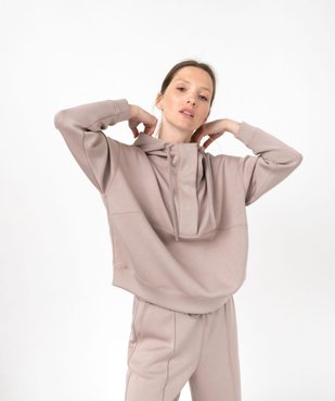 Sweat à capuche oversize en maille douce femme vue1 - GEMO(FEMME PAP) - GEMO