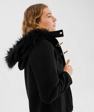 Manteau court à capuche bordée de fourrure imitation femme vue2 - GEMO(FEMME PAP) - GEMO