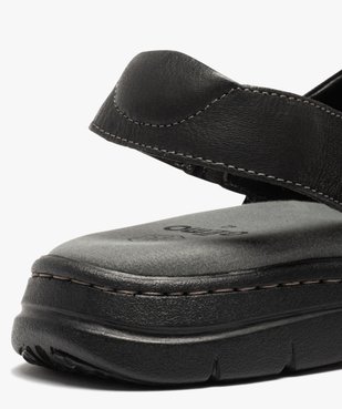 Sandales homme confort dessus cuir uni à bride élastiquée vue6 - GEMO (CONFORT) - GEMO