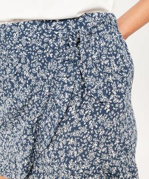 Jupe short à motifs fleuris avec volants femme vue2 - GEMO(FEMME PAP) - GEMO