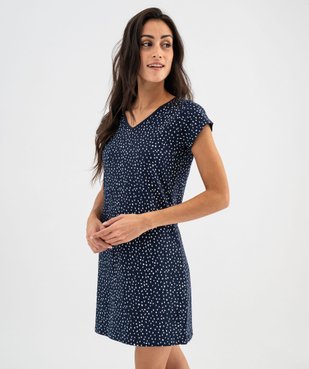 Chemise de nuit imprimée à manches courtes femme vue1 - GEMO 4G FEMME - GEMO