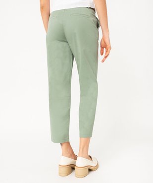 Pantalon en twill de coton avec ceinture tressée femme vue3 - GEMO(FEMME PAP) - GEMO