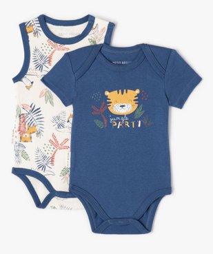 Body bébé motif safari (lot de 2) - Petit Béguin vue1 - PETIT BEGUIN - GEMO