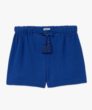 Short en gaze de coton avec ceinture à pompons femme vue4 - GEMO(FEMME PAP) - GEMO