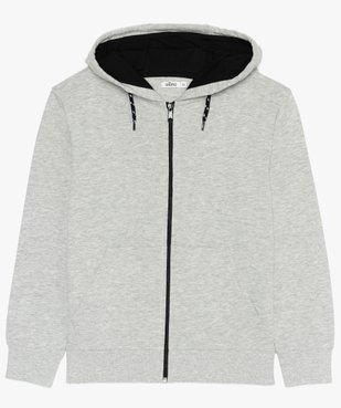 Sweat garçon zippé avec capuche doublée vue1 - GEMO (JUNIOR) - GEMO