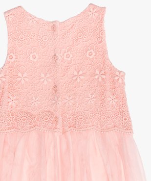 Robe fille en tulle avec buste en guipure vue3 - GEMO (ENFANT) - GEMO