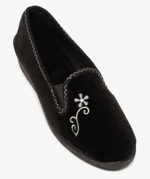 Chaussons femme à talon compensé et dessus brodé vue5 - GEMO(HOMWR FEM) - GEMO