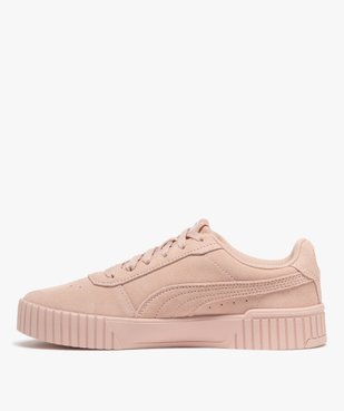 Baskets femme unies dessus en cuir suédé à semelle plateforme rainurée - Puma vue3 - PUMA - GEMO