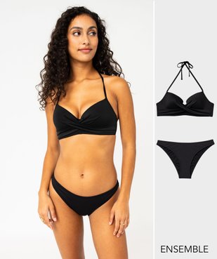 Ensemble de maillot de bain deux pièces noir pour femme - GEMO