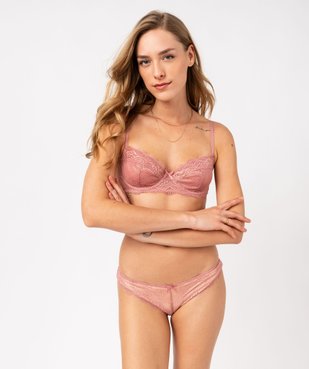 Soutien-gorge à armatures forme corbeille en dentelle vue3 - GEMO(HOMWR FEM) - GEMO