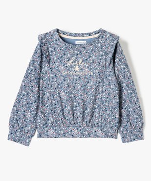 Sweat fille fleuri à épaules volantées - LuluCastagnette vue1 - LULUCASTAGNETTE - GEMO