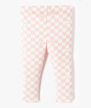 Legging bébé fille en maille côtelée à carreaux vue3 - GEMO(BEBE DEBT) - GEMO