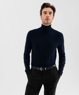 Pull à col roulé en maille fine homme vue4 - GEMO 4G HOMME - GEMO