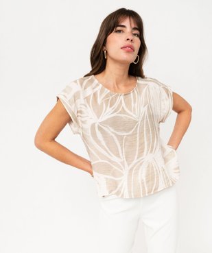 Blouse manches courtes en viscose froissée et imprimée femme vue6 - GEMO(FEMME PAP) - GEMO