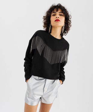 Sweat avec fines franges métalliques femme vue1 - GEMO(FEMME PAP) - GEMO