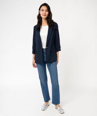 Jean regular taille haute en denim stretch délavé femme vue5 - GEMO(FEMME PAP) - GEMO