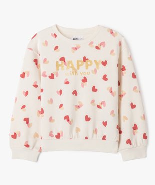 Sweat molletonné à motifs fille vue1 - GEMO (ENFANT) - GEMO