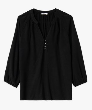 Blouse en viscose fluide unie à manches 3/4 femme vue8 - GEMO(FEMME PAP) - GEMO