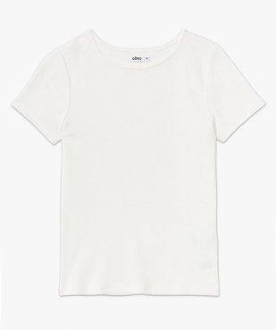 Tee-shirt manches courtes en maille côtelée femme vue4 - GEMO 4G FEMME - GEMO