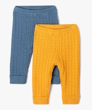 Pantalon en maille torsadée unie bébé (lot de 2) vue1 - GEMO(BB COUCHE) - GEMO