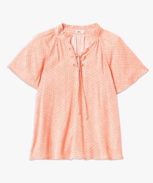 Blouse à manches courtes en crêpe de viscose imprimé femme vue4 - GEMO(FEMME PAP) - GEMO