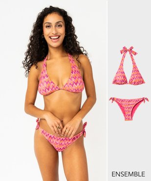 Ensemble de maillot de bain deux pièces en maille pailletée pour femme - GEMO