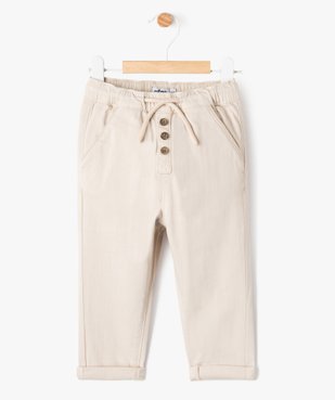 Pantalon en denim coloré bébé garçon vue1 - GEMO(BB COUCHE) - GEMO