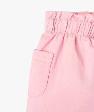 Short en toile avec taille élastique bébé fille vue3 - GEMO 4G BEBE - GEMO