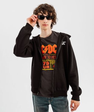 Sweat à capuche zippé imprimé homme - AC/DC vue5 - ACDC - GEMO