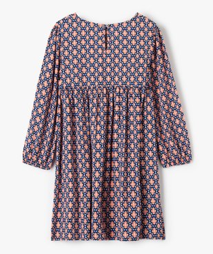 Robe fille fluide à manches longues et motifs vue3 - GEMO (ENFANT) - GEMO