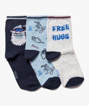 Chaussettes hautes avec motifs yéti garçon (lot de 3) vue1 - GEMO (ENFANT) - GEMO