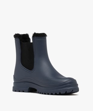 Bottes de pluie femme fourrées avec col asymétrique style Chelsea vue2 - FOLLOW ME - GEMO