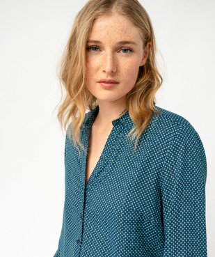 Chemise imprimée avec fines rayures pailletées femme vue2 - GEMO(FEMME PAP) - GEMO