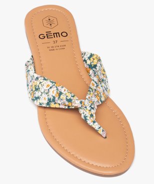 Tongs femme à talon plat et bride en toile drapée vue5 - GEMO (CASUAL) - GEMO