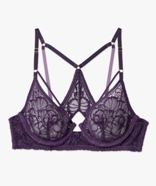 Soutien-gorge corbeille en dentelle et velours vue4 - GEMO(HOMWR FEM) - GEMO