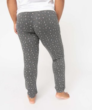 Pantalon de pyjama femme grande taille resserré dans le bas  vue3 - GEMO 4G FEMME - GEMO