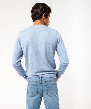 Pull homme à col rond en coton vue3 - GEMO (HOMME) - GEMO