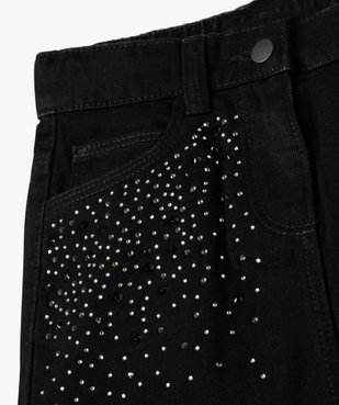 Jupe en denim avec strass fille vue3 - GEMO 4G FILLE - GEMO