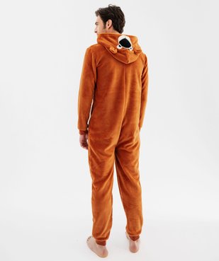 Combinaison pyjama à capuche en maille peluche motif ours homme vue3 - GEMO(HOMWR HOM) - GEMO